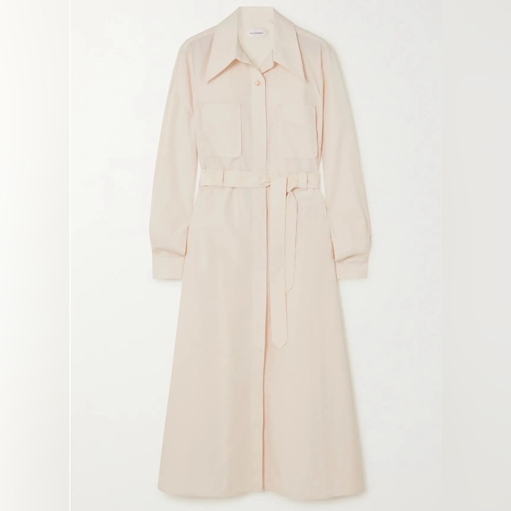 Wales Bonner Cotton-Poplin Long Shirt Dress, Size S, Color Neutral